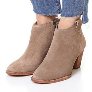 Madewell The Billie Boot in Suede Stacked Heel Ankle Boots SZ 10